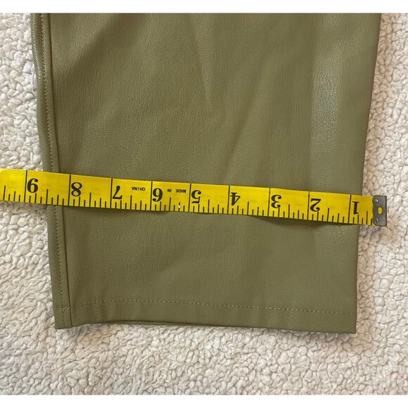 Paige Women's Maria 10 Pant Vegan Leather Belt Button Fly in Dark Brushed - Picture 15 of 16